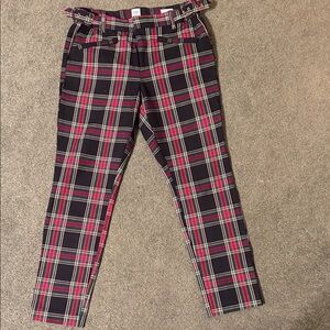 GAP Plaid Skinny Pants - Red and Black
